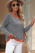 'Jolene' Striped Drop Shoulder T-Shirt - Celes Fashion
